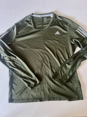 Adidas Men's Long Sleeve Crew Neck Shirt - Olive Green XL